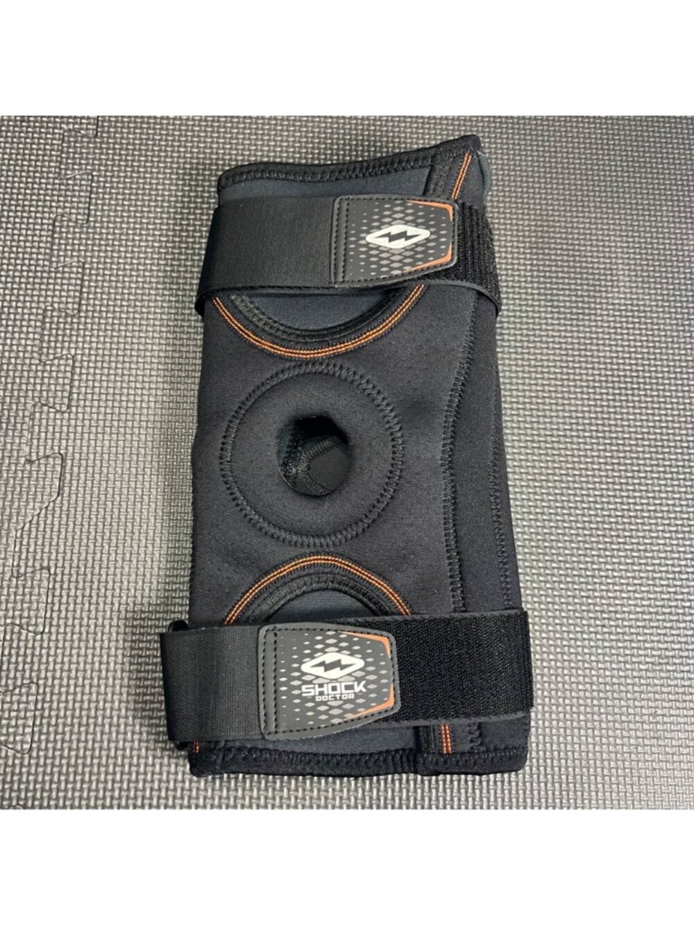 Shock Doctor 870 Knee Brace With Hinges Black Orange Adjustable Fit Elastic Neop